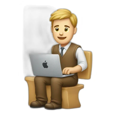 Homme travaillant sur un Mac sticker