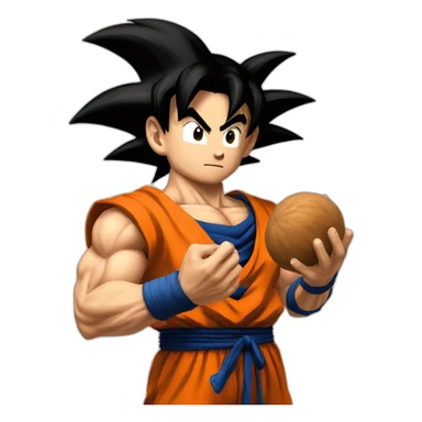 goku holding nuts sticker