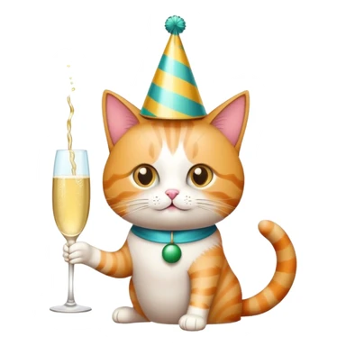 Cat at a party sticker