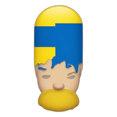 Putin with Ukrainian flag sticker