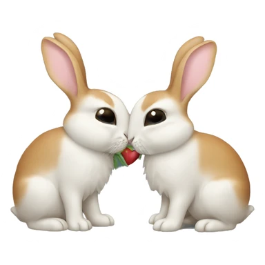 rabbits kissing sticker