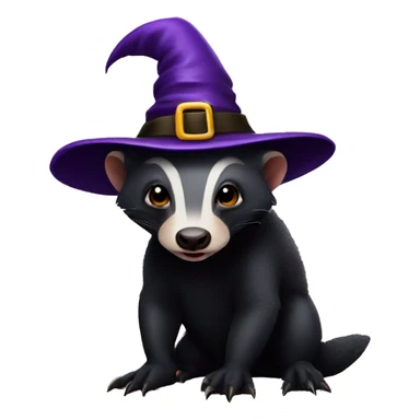 honey badger wearing a witch hat sticker