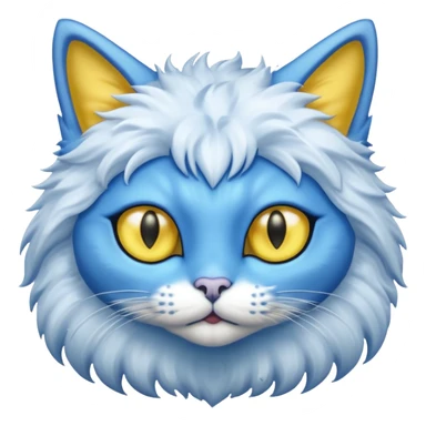 alien cat with blue skin sticker