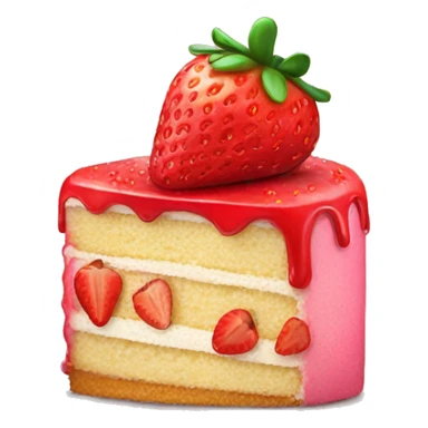 Cake with strawberry sticker