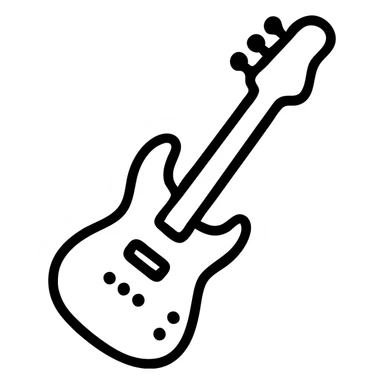 outlined electric bass guitar icon sticker