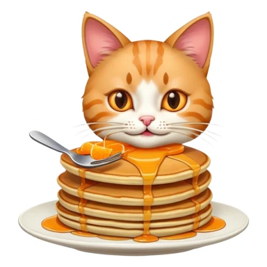 Cat eating pancakes  sticker
