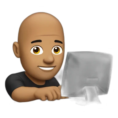 The rock working on a computer sticker