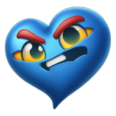 Coeur bleu enflammé sticker