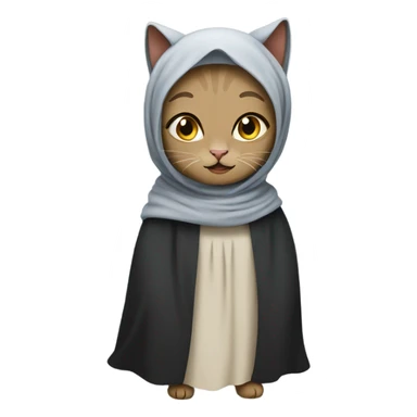 Muslim cat wearing hijab and abaya  sticker