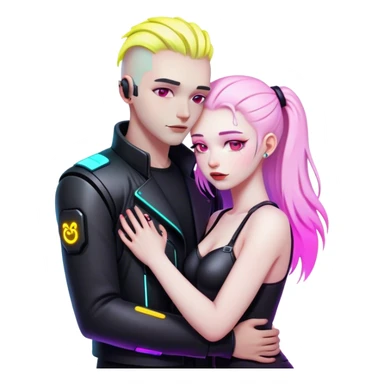 cyberpunk neon love sticker