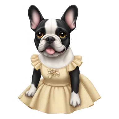 French Bulldog in a dress sticker