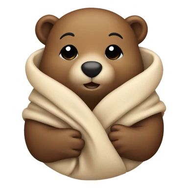 Cozy beaver in beige blanket sticker