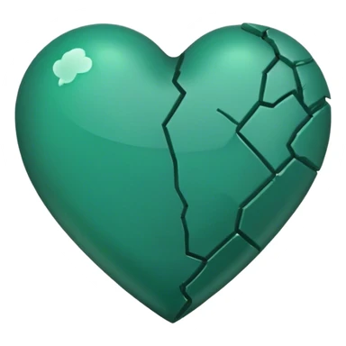 dark emerald color broken heart sticker