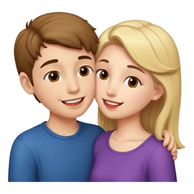Boy and girl kiss sticker