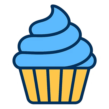 Change the icing to blue, keep the color outline icon style. sticker