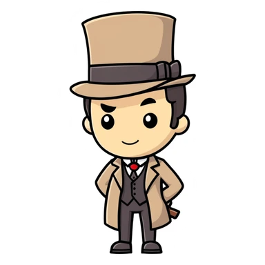Detective with a tophat sticker