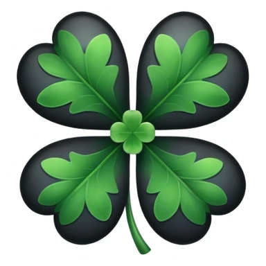 A five black leaves clover  sticker
