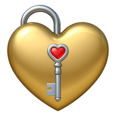heart with a key motif sticker
