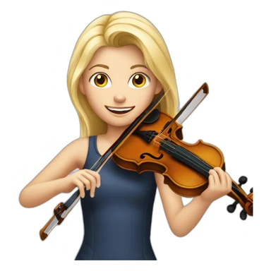 blond girl playing a violin sticker