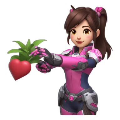 Dva de overwatch qui fais un coeur avec ces mains sticker