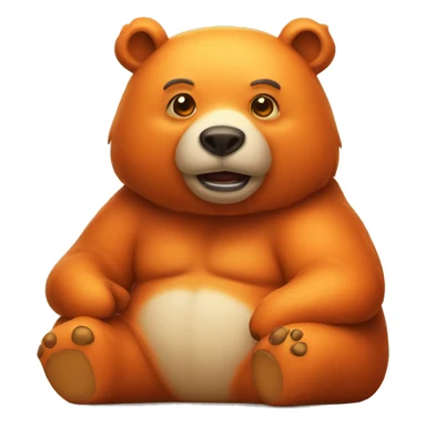 Orange fat bear realistic sticker