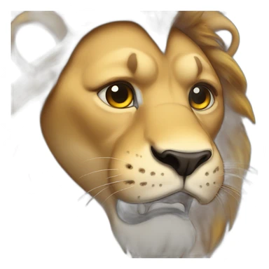 Crying big lion sticker