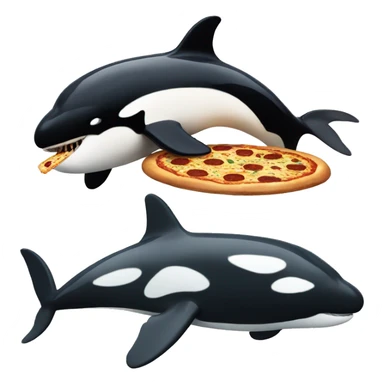 Orca whale eating pizza sticker