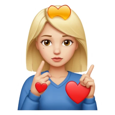 Blonde woman broken heart and middle finger sticker