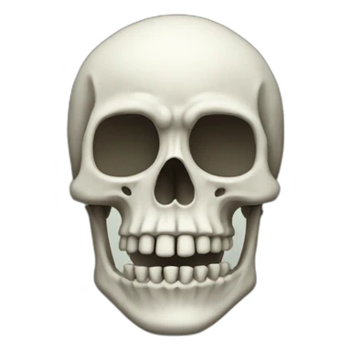 White cursed skeleton head sticker
