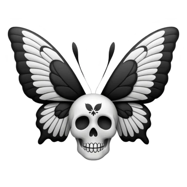 crea un emoji de una mariposa / polilla de la muerte pero que la calavera esté en las alas  sticker