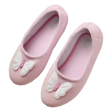 Chaussons ballerines isotoner avec noeud papillon pour femme en tissu et semelles en cuir  sticker