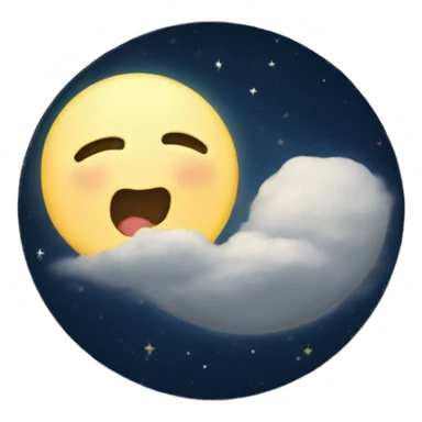 Moon going to sleep sticker