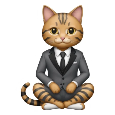 real cat siting with a suit on sticker