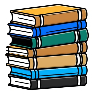 Stack of khaki books sticker