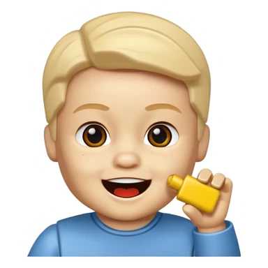 bebe com peça pequena de lego na boca sticker