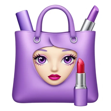 cosmetics (lipstick, perfume, mascara,..) in a lavender blink bag sticker