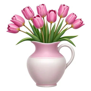 pink tulips in white vase sticker