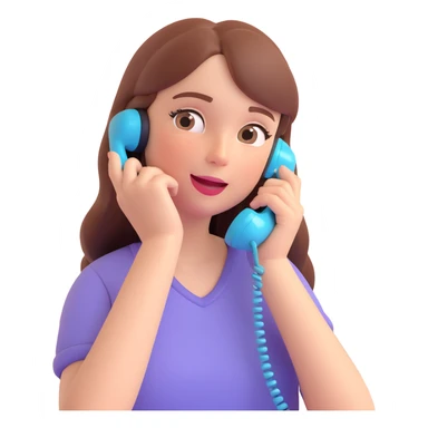 girl talking on phone bedroom background, close up pose sticker