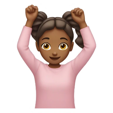 Girl making heart above her head with hands  sticker