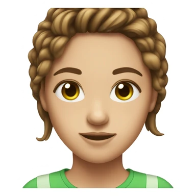 teenage girl with green eyes and brown hair sticker