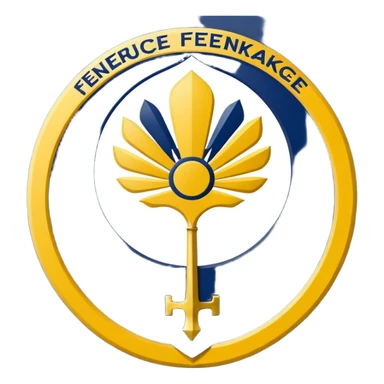Fenerbahçe logo inspired emoji, simplified crest with yellow and navy blue sticker