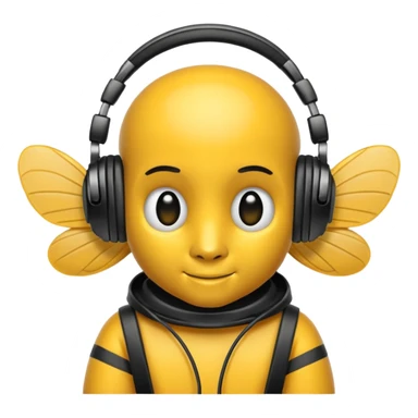 DJ bee with headphones sticker