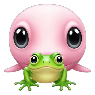 Pink beluga whale with the face of a frog sticker