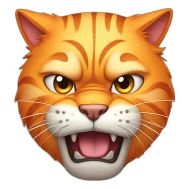 big orange cat with angry face sticker