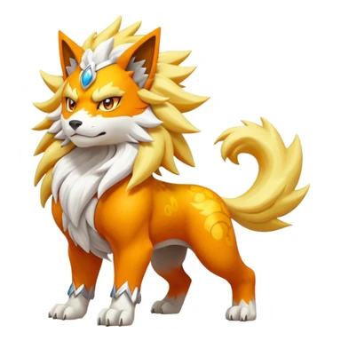 Pokemon legendary oragen and yellow solgaleo sticker