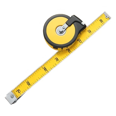 Yellow tape measure unrolled on table sticker
