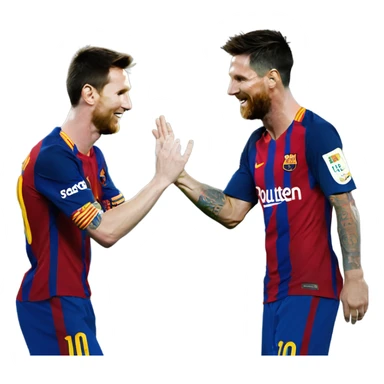 Messi high fiving Ronaldo  sticker
