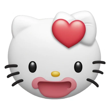 Hello kitty head blowing heart kiss sticker