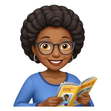 old black woman read magazine sticker