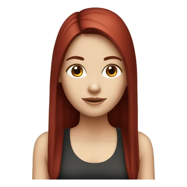 white girl with dark red straight hair sticker